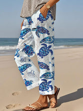 Pantalon décontracté Beach Turtle Print pour femmes